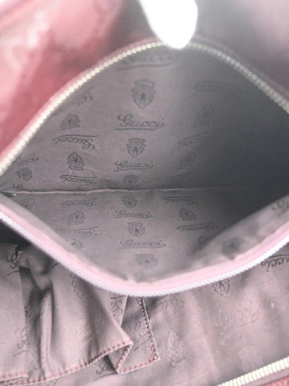 GUCCI Logo GG Pattern Imprime Shoulder Tote Bag PVC Leather Burgundy Red 31MA441 - Picture 15 of 16